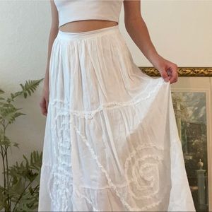 VINTAGE WHITE MIDI SKIRT